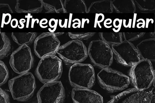 Postregular Regular Font examples