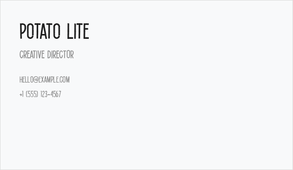 Potato Lite Business Card