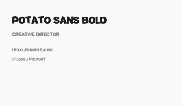 Potato sans Bold Business Card