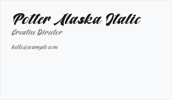 Potter Alaska Italic Business Card