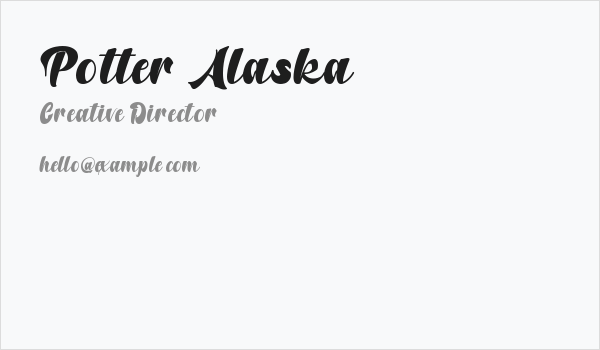 Potter Alaska Business Card