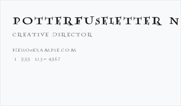 PotterFuseLetter Normal Business Card