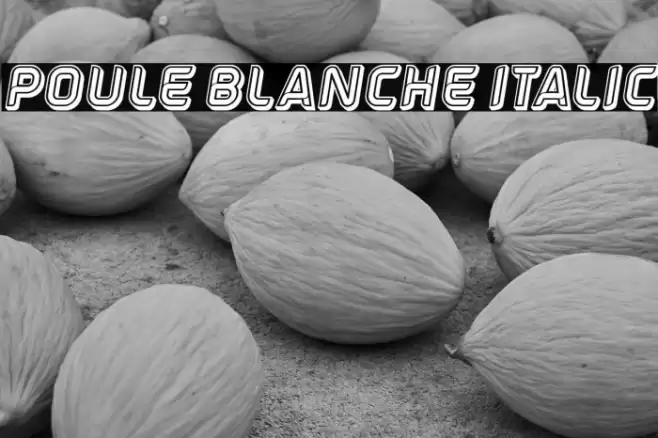 Poule Blanche Italic Font examples
