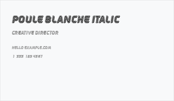 Poule Blanche Italic Business Card