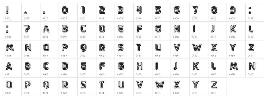 Poule Blanche Regular Character Map