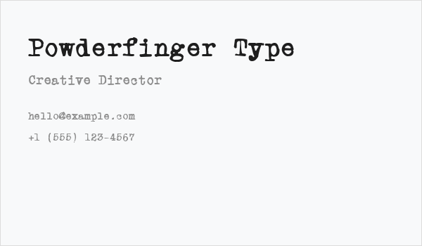 Powderfinger Type Business Card