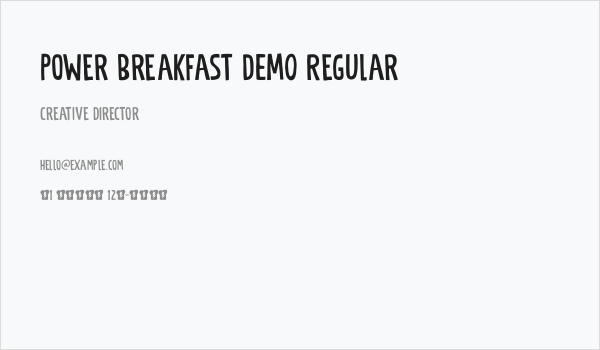 Power Breakfast DEMO Regular Business Card