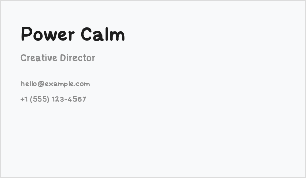 Power Calm Business Card