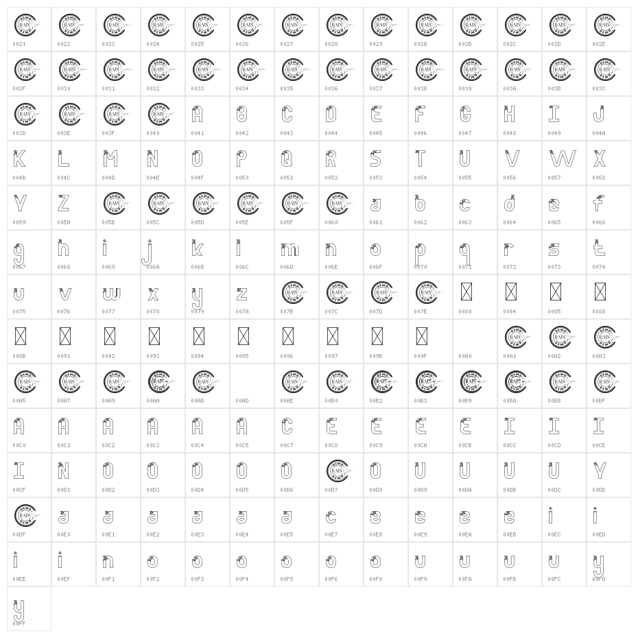 Power Clean Demo Outline Character Map