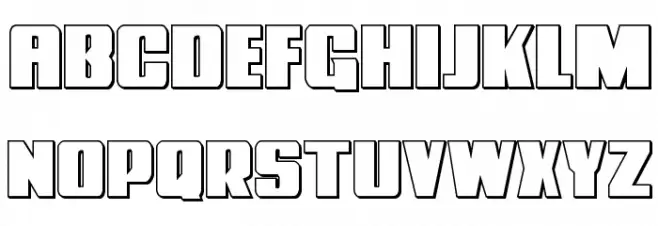Power Lord 3D Regular Schriftart Kleinbuchstaben