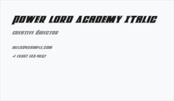Power Lord Academy Italic Business Card