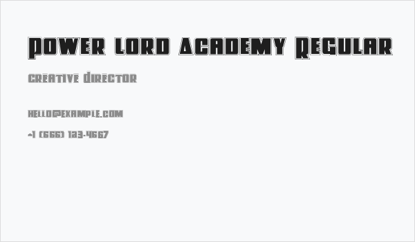 Power Lord Academy Regular Business Card