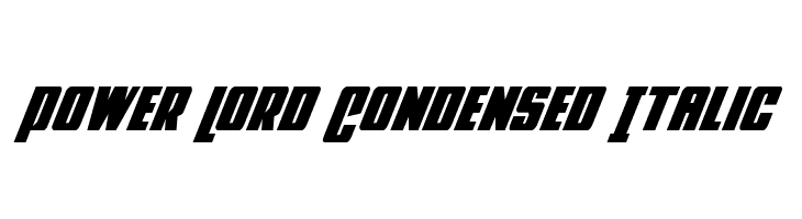 Power Lord Condensed Italic Caratteri