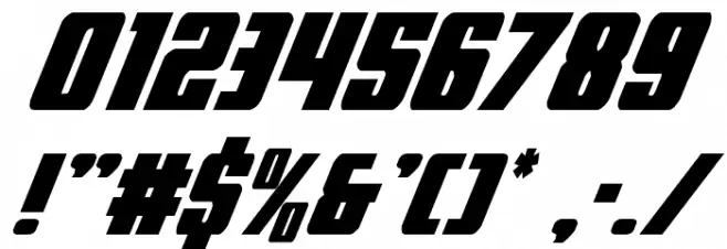 Power Lord Condensed Italic Font OTHER CHARS