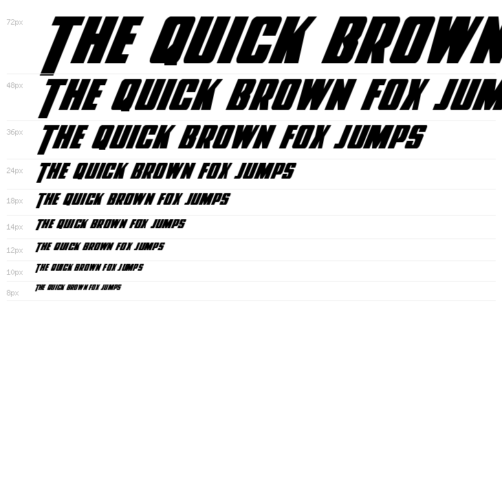 Power Lord Condensed Italic Waterfall