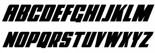 Power Lord Condensed Italic Caratteri MINUSCOLO