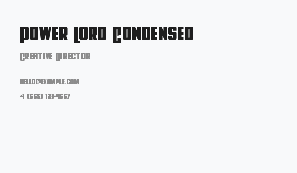 Power Lord Condensed Business Card