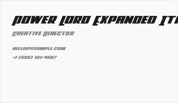 Power Lord Expanded Italic Business Card
