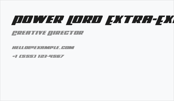 Power Lord Extra-Expanded Italic Business Card