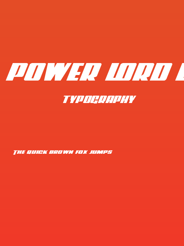 Power Lord Extra-Expanded Italic Poster