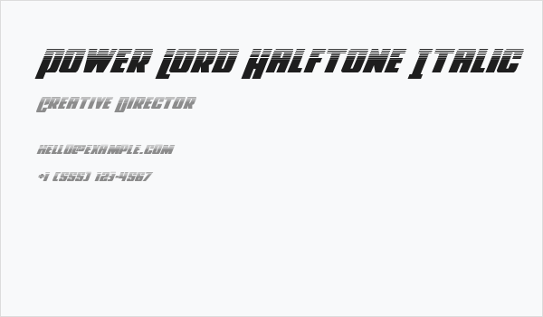 Power Lord Halftone Italic Business Card