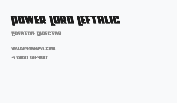 Power Lord Leftalic Business Card