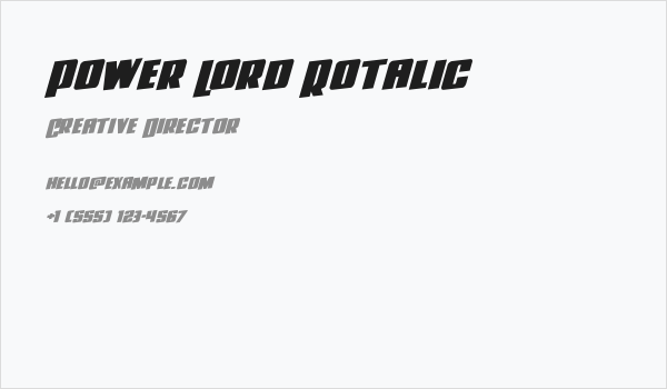 Power Lord Rotalic Business Card