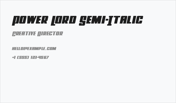 Power Lord Semi-Italic Business Card