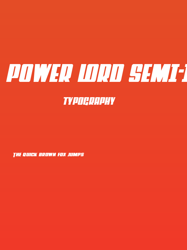 Power Lord Semi-Italic Poster