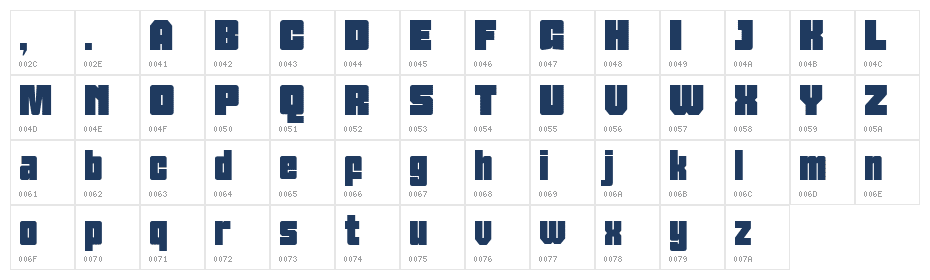 Power Square DEMO Regular Character Map