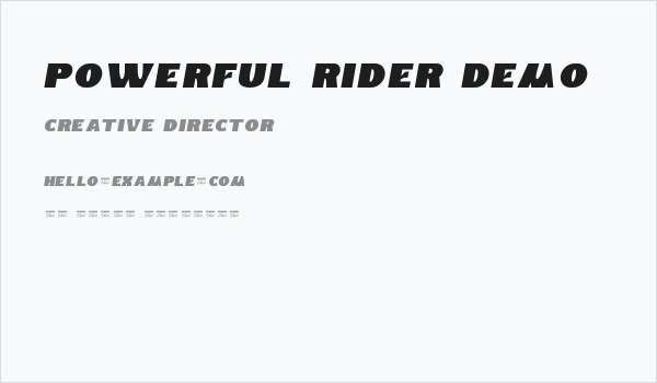 Powerful Rider Demo Business Card
