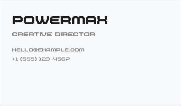 Powermax Business Card