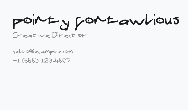 pointy fontawlious Business Card
