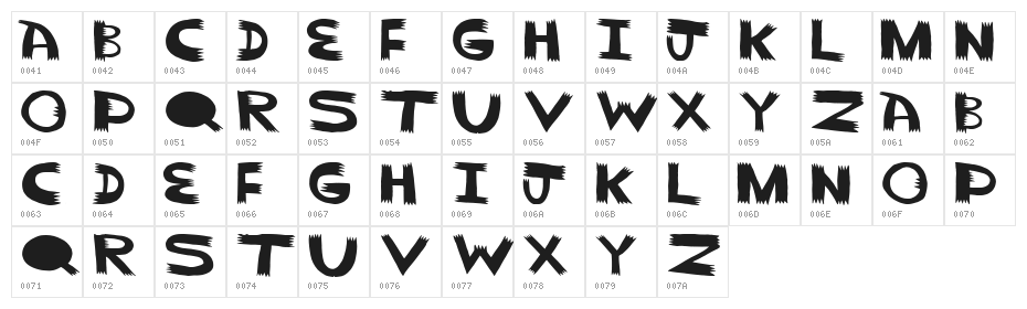 pointy solid Character Map