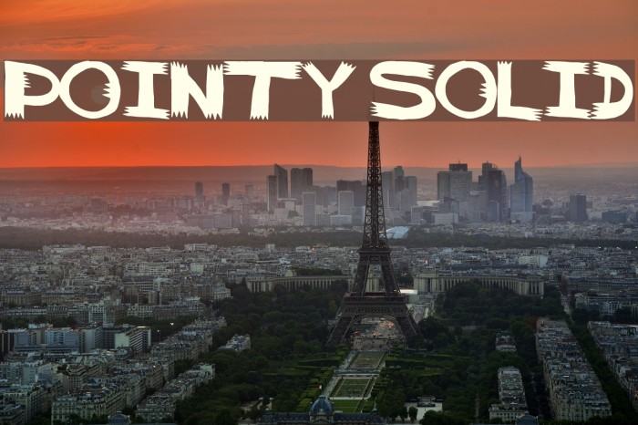 pointy solid Font examples
