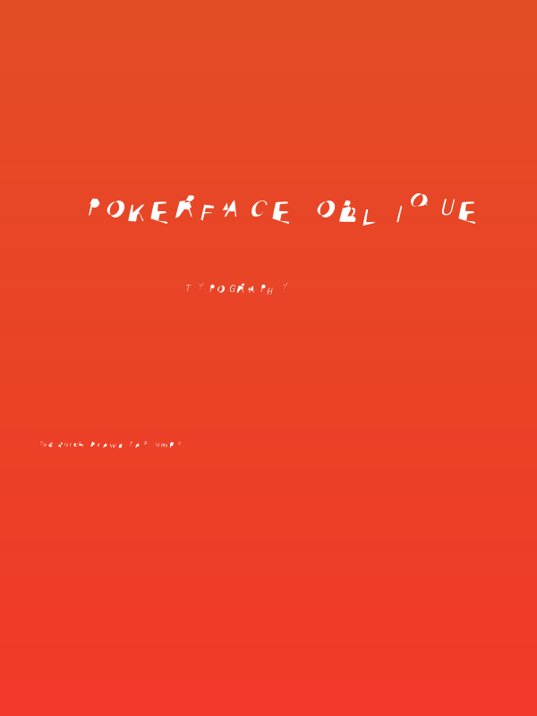 pokerface oblique Poster