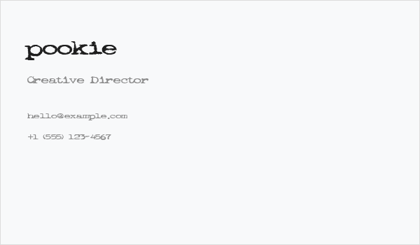 pookie Business Card