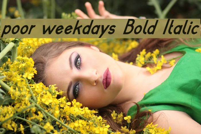 poor weekdays Bold Italic Font examples