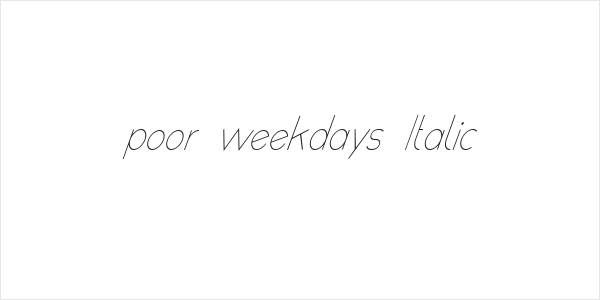 poor weekdays Italic Logo