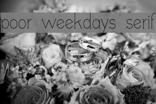 poor weekdays serif Font examples