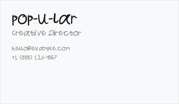 pop-u-lar Business Card
