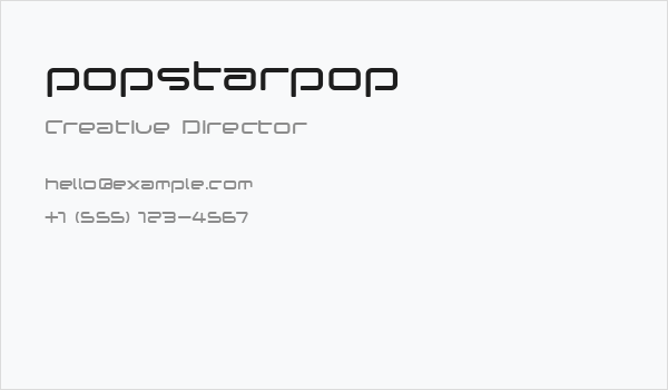 popstarpop Business Card