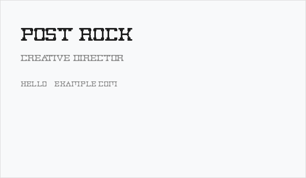 post rock Business Card