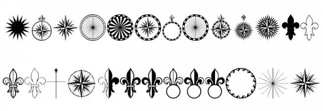 PR Compass Rose Normal 字体 大写