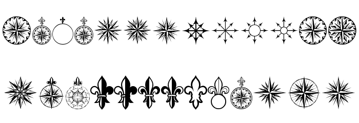 PR Compass Rose Normal Font LOWERCASE