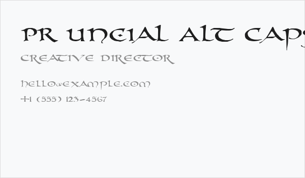 PR Uncial Alt Caps Extended Business Card