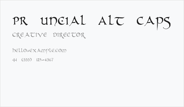 PR Uncial Alt Caps Business Card