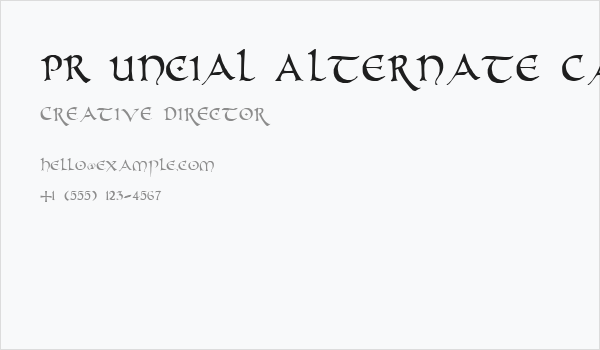 PR Uncial Alternate Capitals Business Card