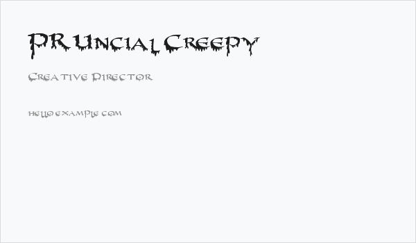 PR-Uncial Creepy Business Card