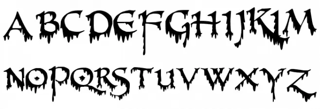 PR-Uncial Creepy Шрифта ВЕРХНИЙ